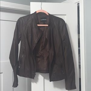 Express brown faux leather jacket